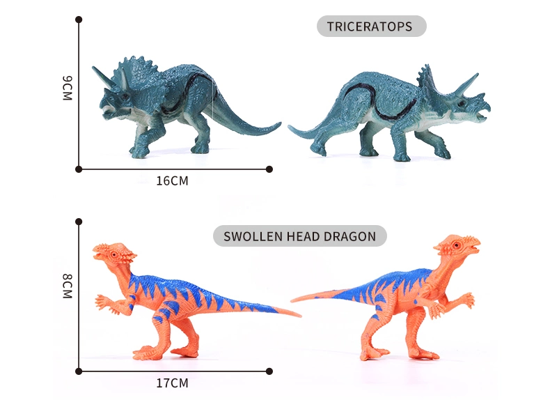QS 6PCS 7 Inch Educational Dinosaur Animal Model Toys Hard Plastic Figure Toys for Kids Children Christmas Gift