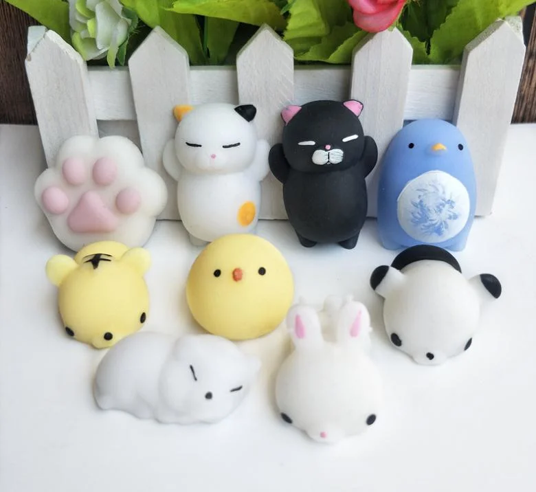 Christmas Gifts Squeeze Stress Relief Mini Cute Kawaii TPR Soft Mochi Squishy Animals Squishy Fidget Toys for Kids