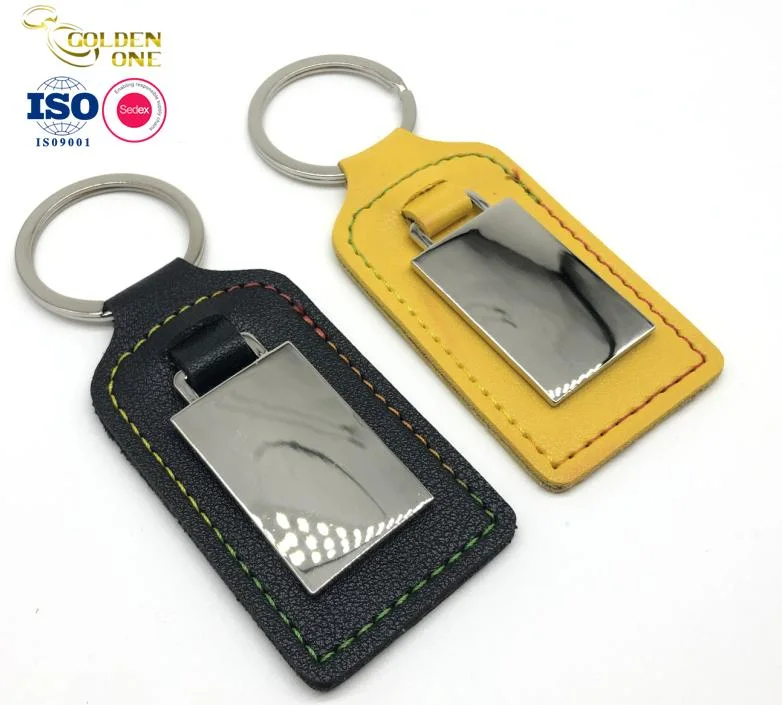 Wholesale Custom Logo Car Key Shell Blank PU Leather Keychain Aluminum Zinc Alloy Key Fob for Car Logo