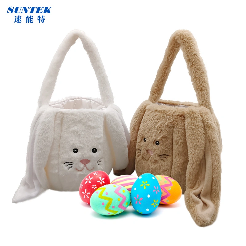 New Easter Baskets Halloween Gifts for Children Plush Toys Portable Gift Rabbit Baskets Wholesale
