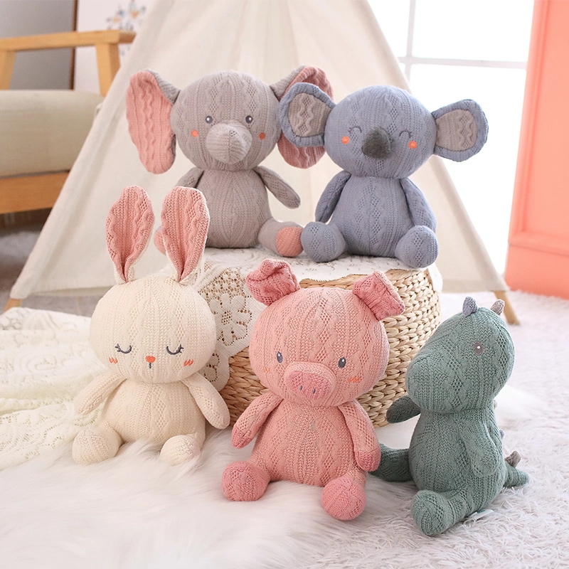 Koala Elephant Rabbit Pig Dinosaur Baby Bedtime Toy New Arrival Soft Knitted Animal