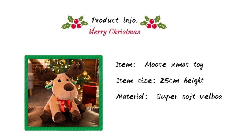 Christmas Sitting Animal Moose Stuffed Plush Children Gift Toys