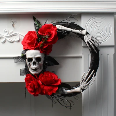 Страшный предмет: Череп Красная Роза Призрак Рука Венок Подарок на Хэллоуин