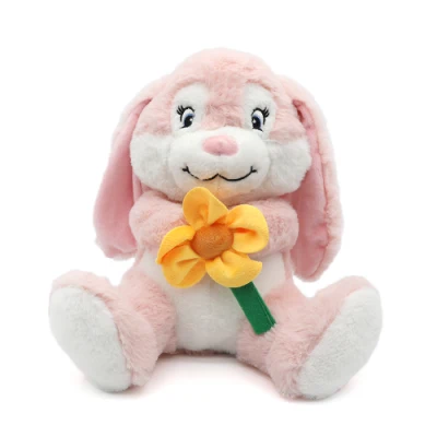 Подарки на Пасху, милая мультяшная мягкая игрушка-кролик с длинными ушами, мягкие игрушки кролика оптом, розовый плюшевый кролик для детей