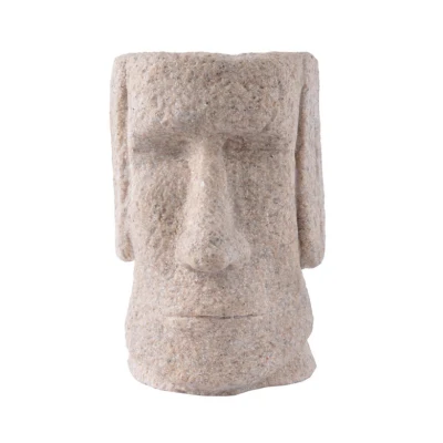 Винтажная скульптура из песчаника, остров Пасхи, каменная статуя, держатель для ручек из смолы, украшения из смолы, настольные поделки, украшение для дома, подарки