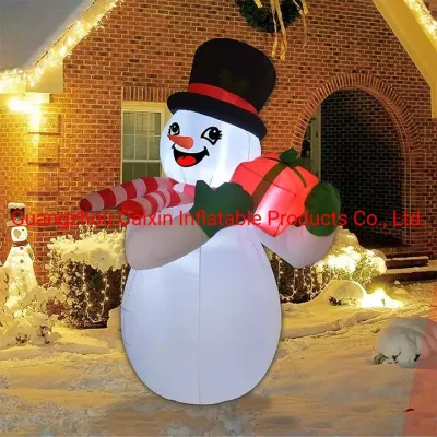 Заводская цена надувной снеговик высотой 5 футов на Рождество с украшением надувной подарочной коробки